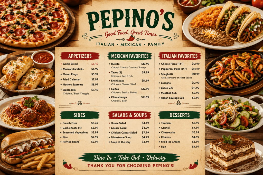 Pepinos Menu: A Complete Guide to What This Popular Restaurant Serves pepinos menu